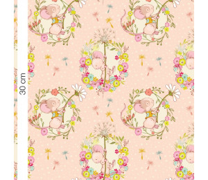 Bio Jersey Lillestoff - Spring Adventures Maus rosa